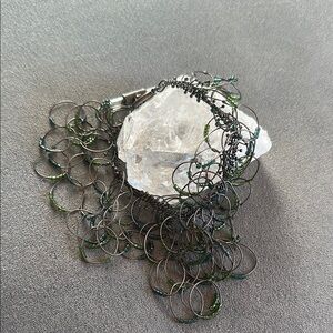 Karen Gilbert San Francisco jeweler Elegant Green and Silver beaded Bracelet